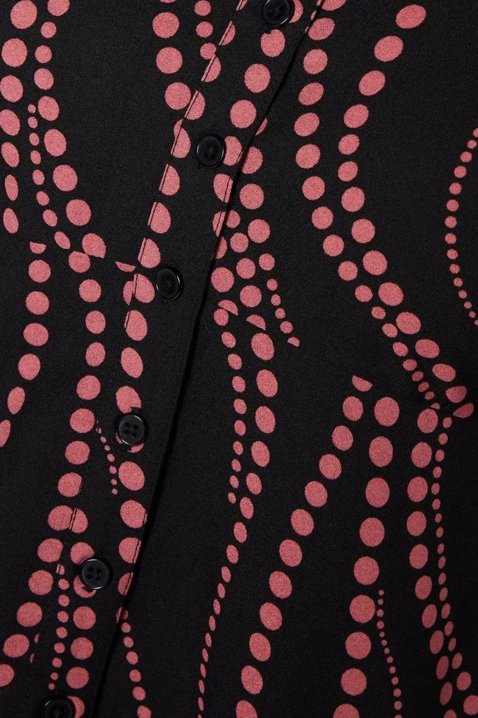 Petite Pink Spot Scoop Neck Button Tea Blouse
