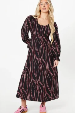 Petite Pink Spot Scoop Neck Shirt Dress