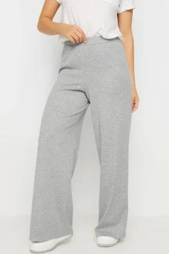Petite Pinstripe Jersey Wide Leg Trousers