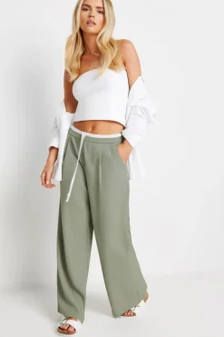 Petite Pinstripe Wide Leg Trousers