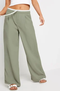 Petite Pinstripe Wide Leg Trousers