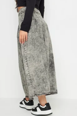 Petite Pleated Denim Skirt