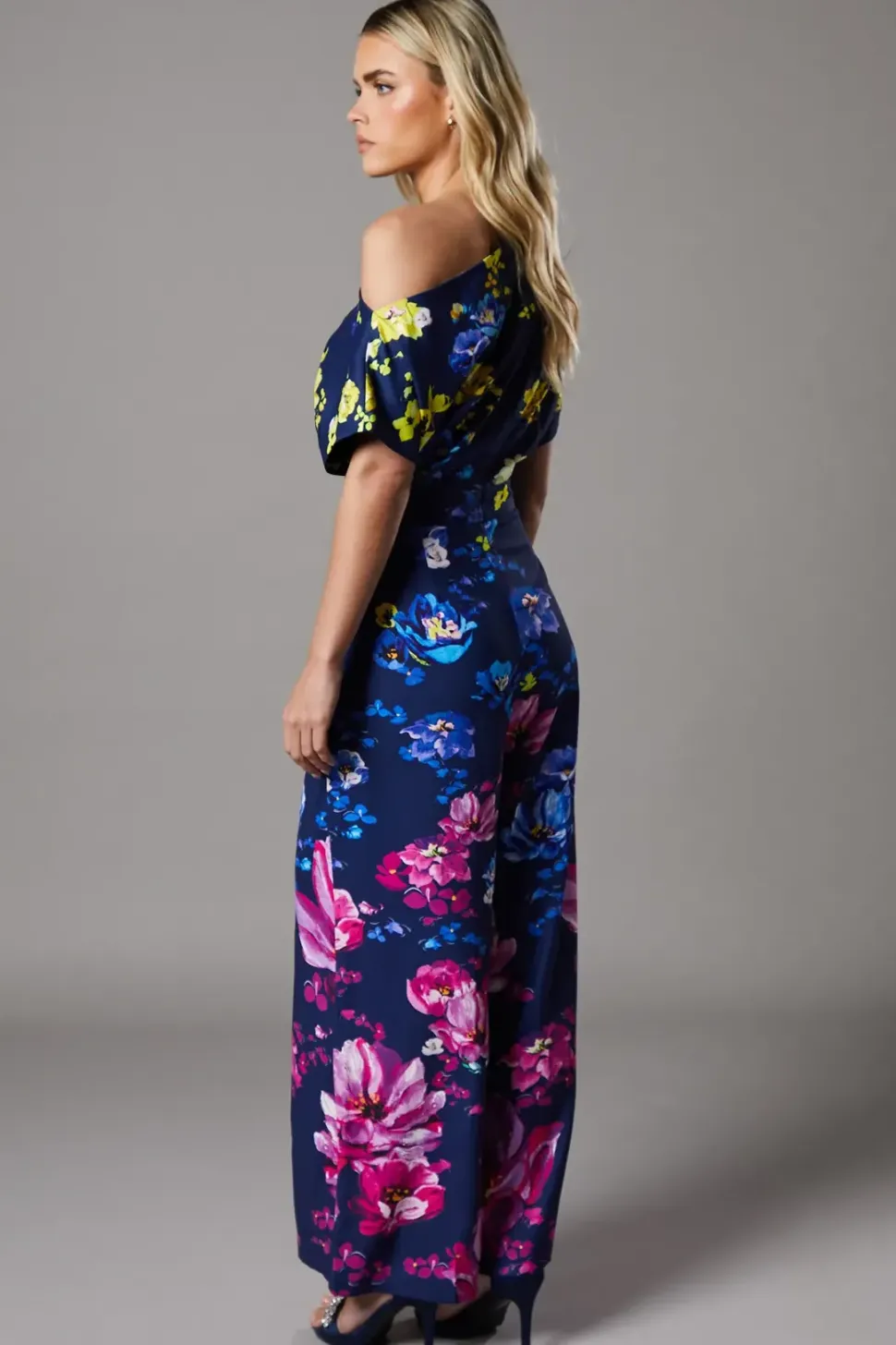 Petite Pleat Off The Shoulder Jumpsuit