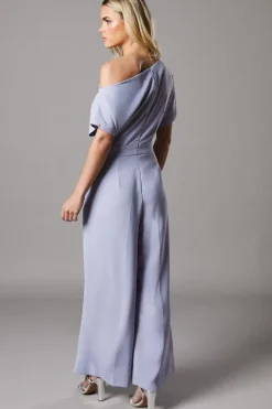 Petite Pleat Off The Shoulder Jumpsuit