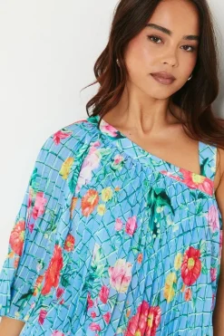 Petite Pleat One Shoulder Jumpsuit