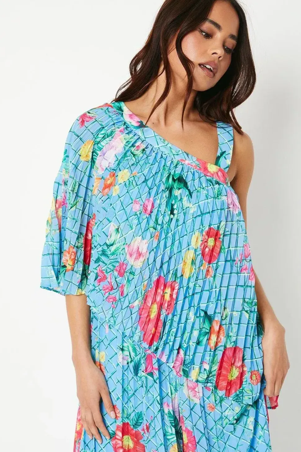 Petite Pleat One Shoulder Jumpsuit