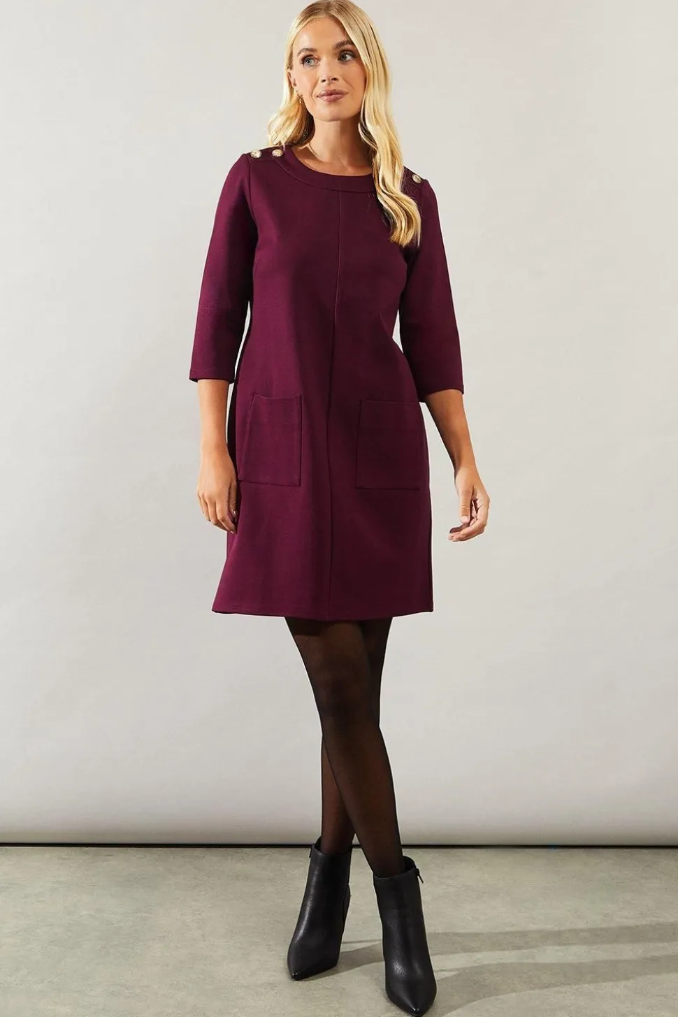 Petite Pocket Detail Ponte Shift Dress