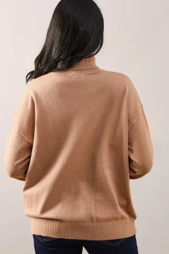 Petite Pocket Front Roll Neck Jumper