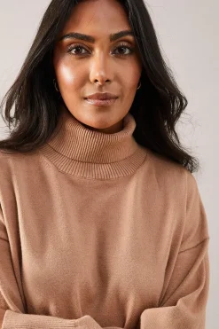 Petite Pocket Front Roll Neck Jumper