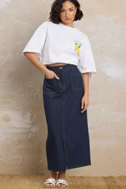 Petite Pocket Patch Denim Skirt