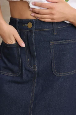 Petite Pocket Patch Denim Skirt