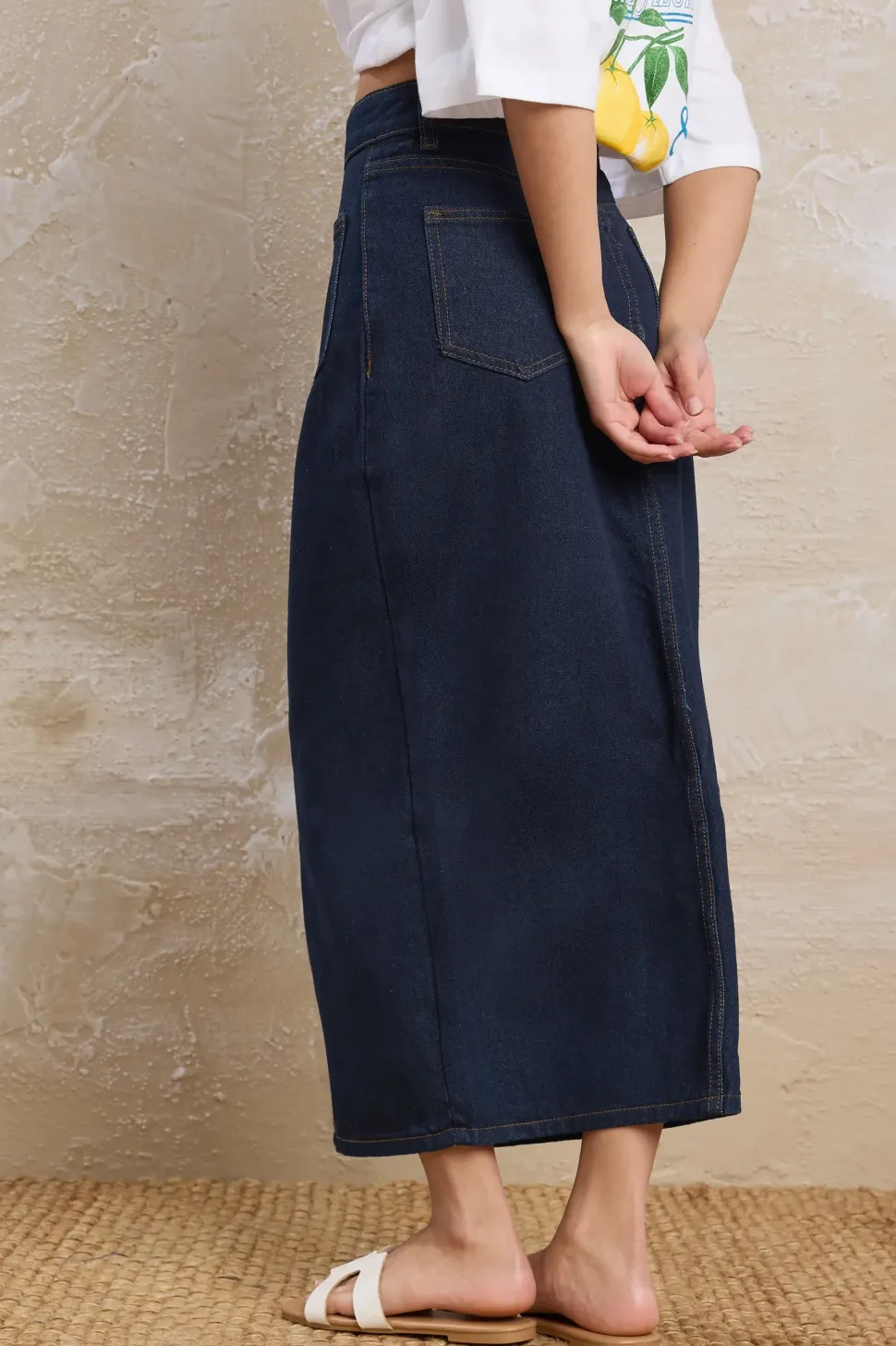Petite Pocket Patch Denim Skirt