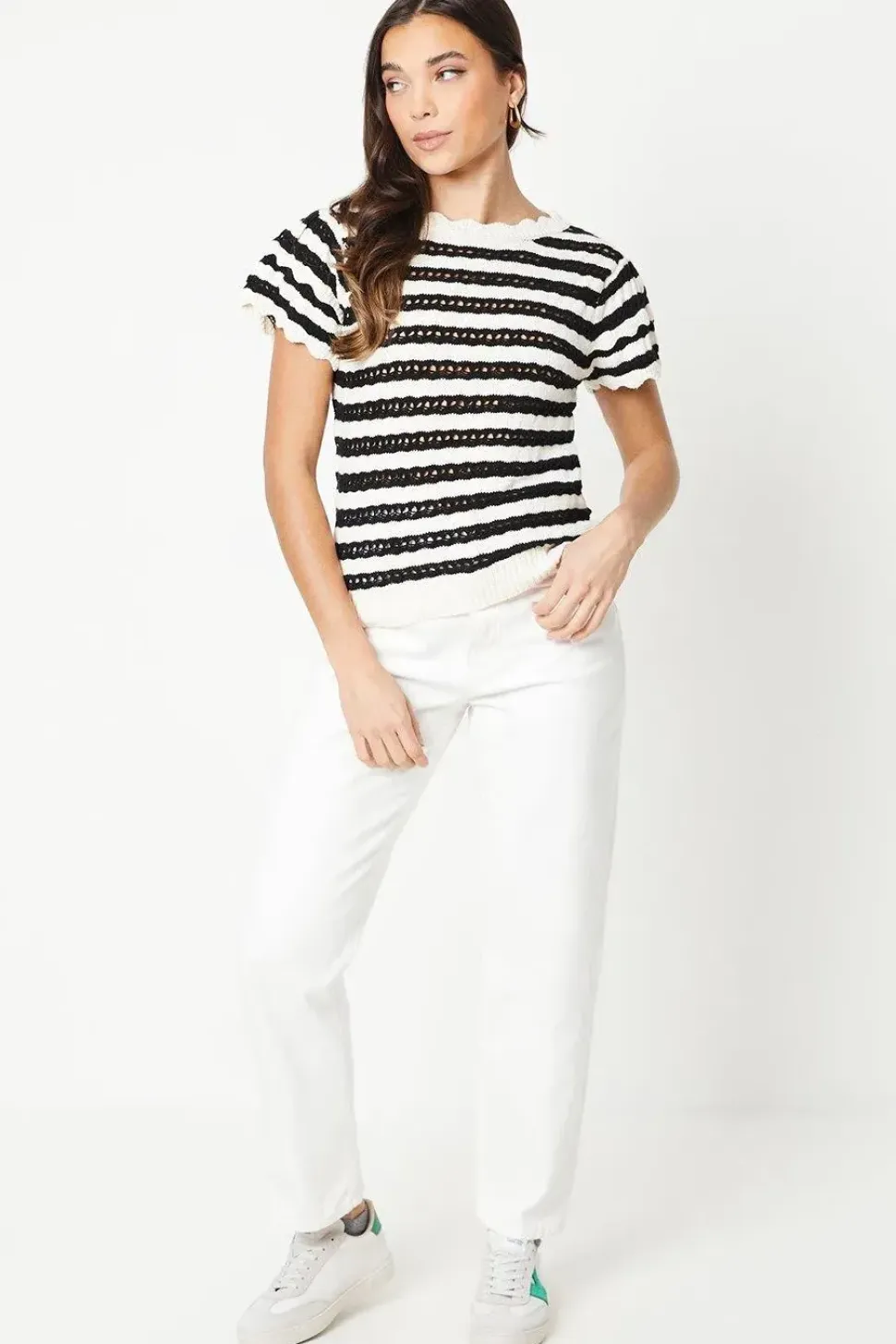 Petite Pointelle Knitted Tee