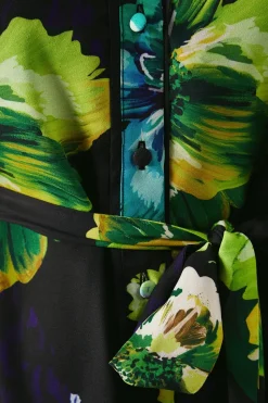 Petite Premium Floral Collared Shirt Dress