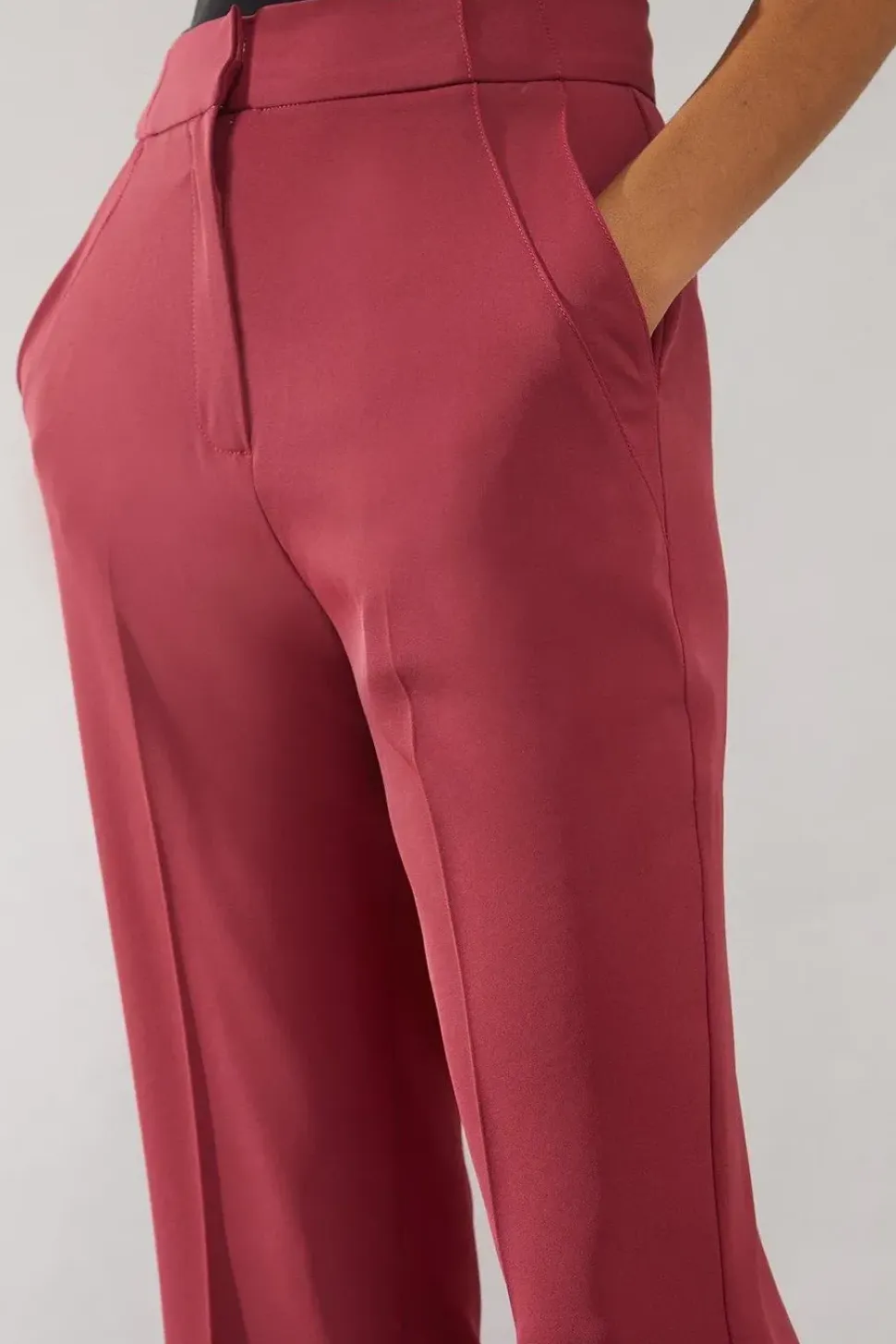 Petite Premium Pinktuck Detail Kickflare Trouser