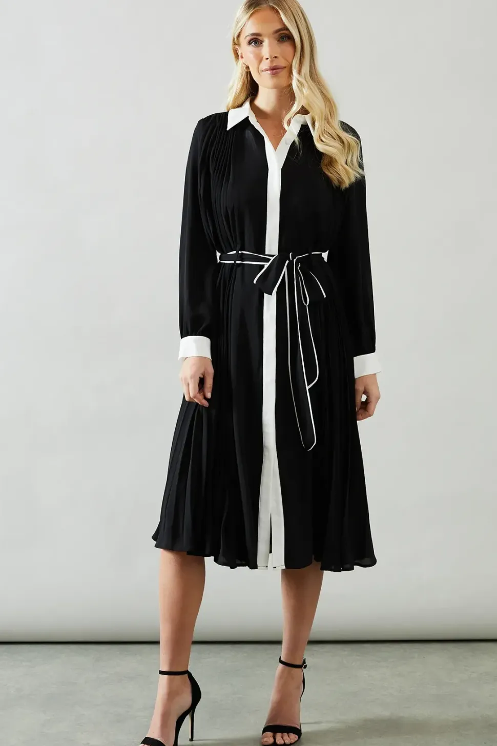 Petite Premium Pleat Insert Shirt Dress