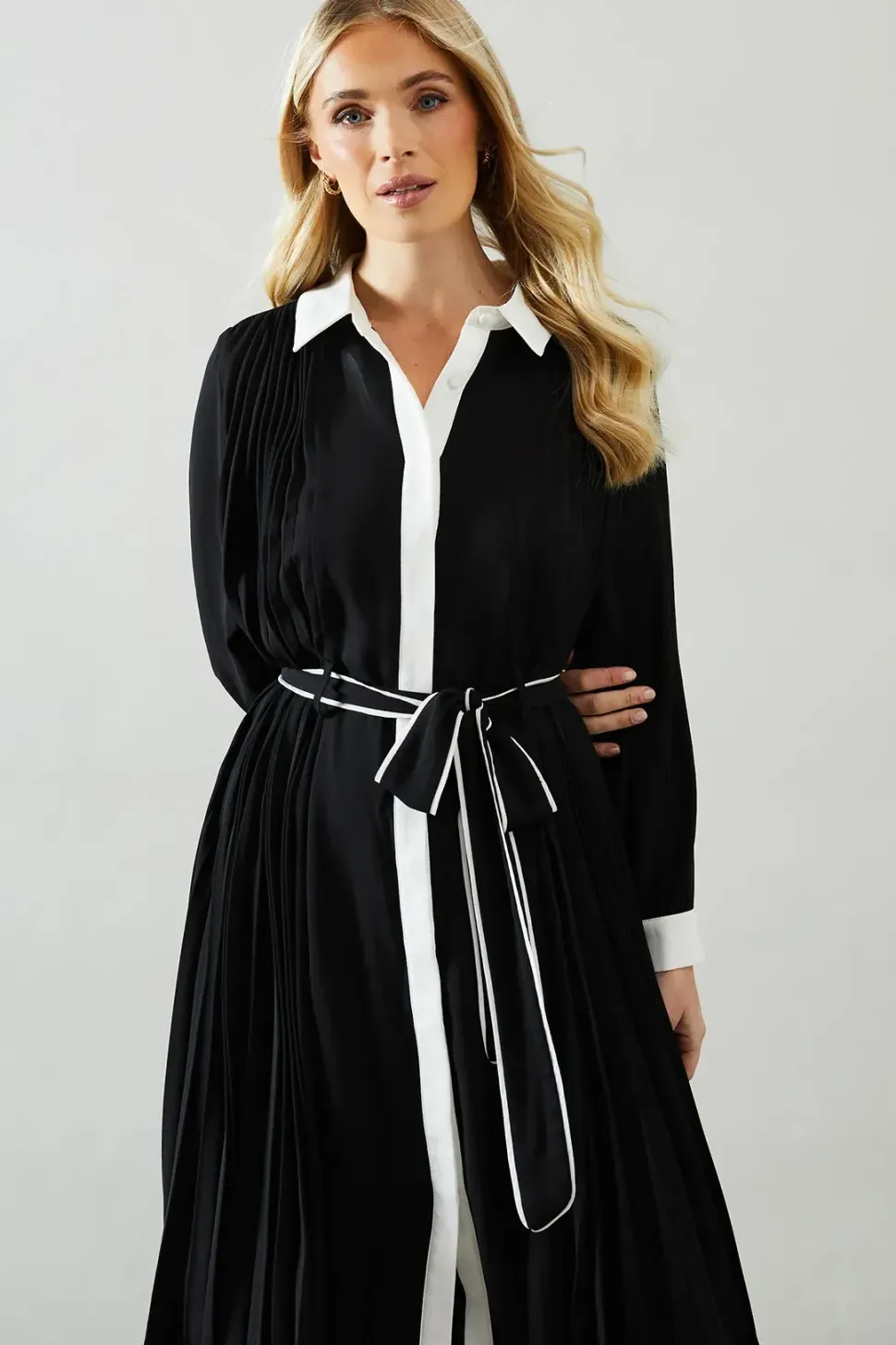 Petite Premium Pleat Insert Shirt Dress