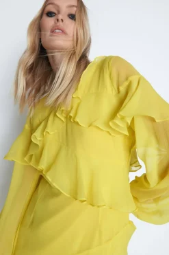 Petite Premium Ruffle Detail Tiered Maxi Dress
