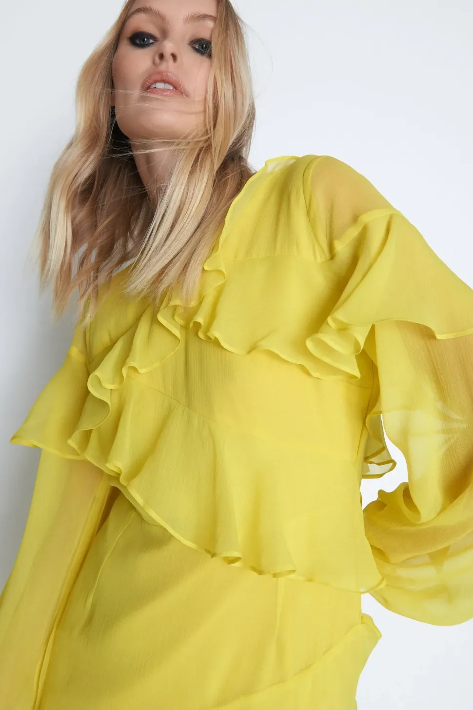 Petite Premium Ruffle Detail Tiered Maxi Dress