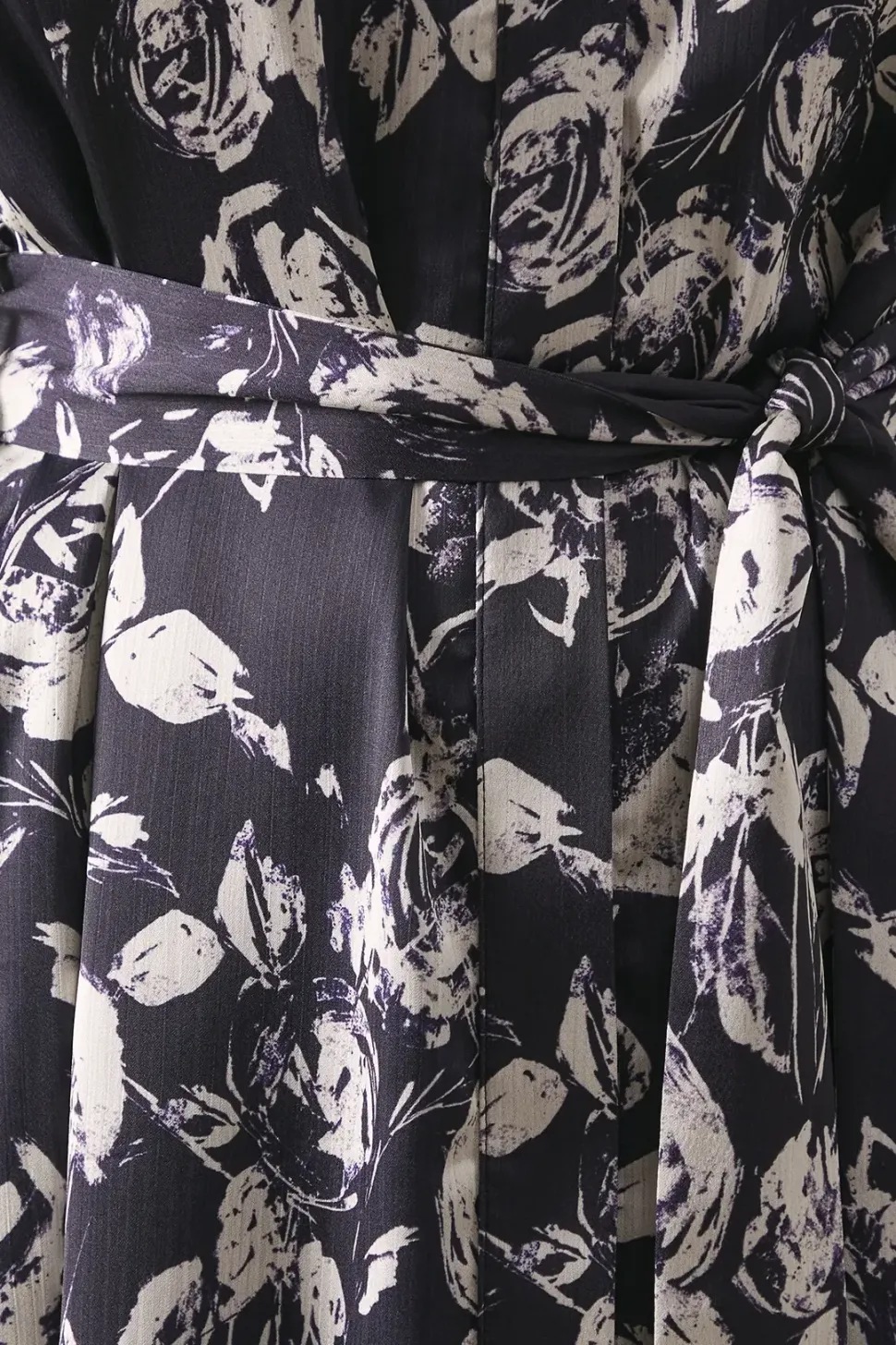 Petite Printed Chiffon Tie Waist Midi Dress
