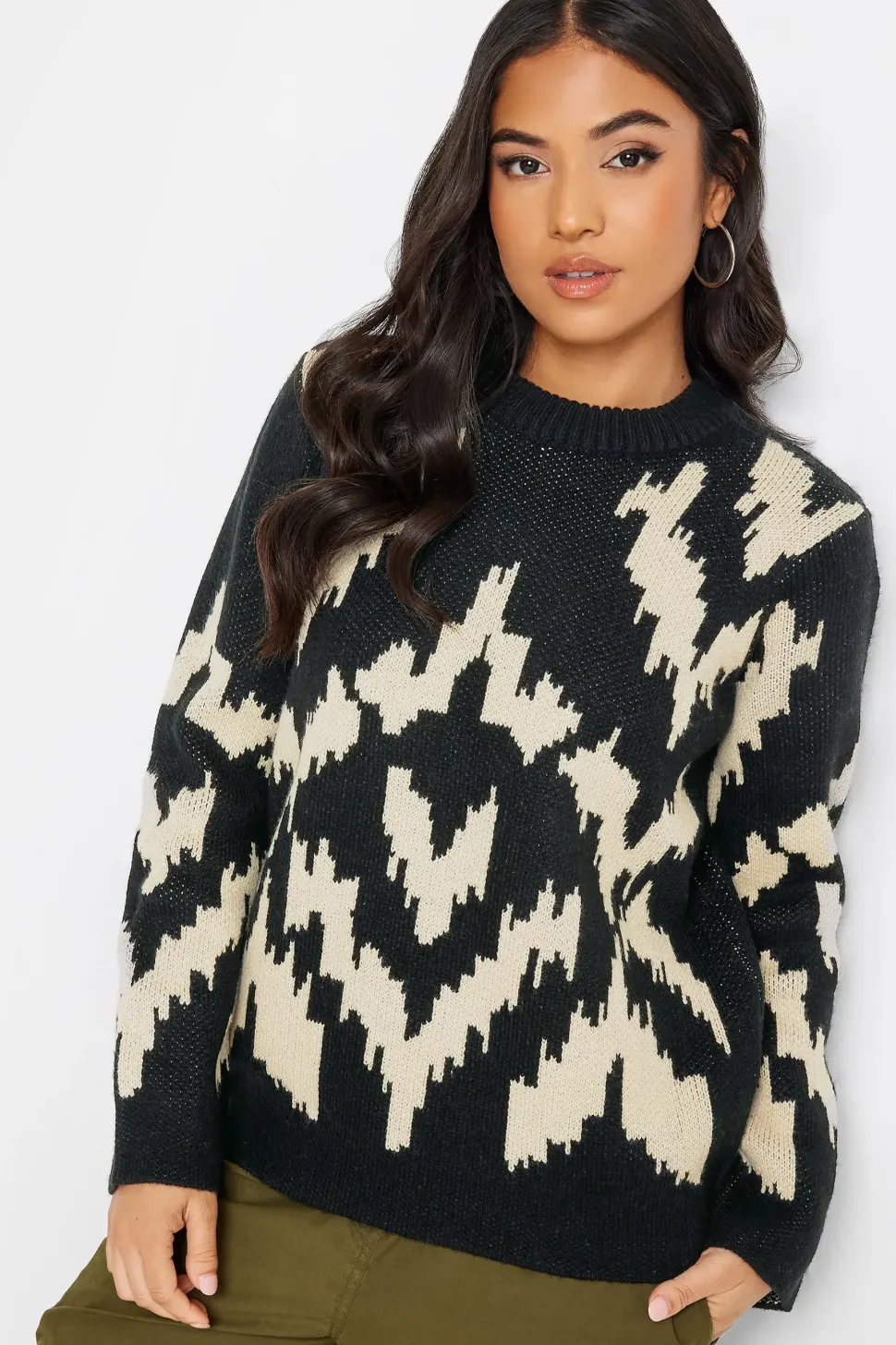 Petite Printed Long Sleeve Jumper