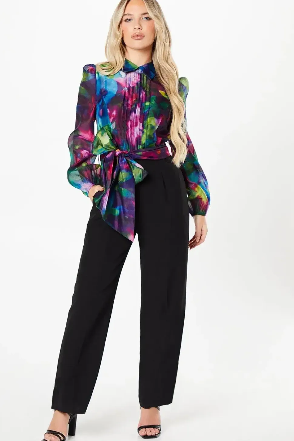 Petite Printed Long Sleeve Wedding Guest Jumpsuit