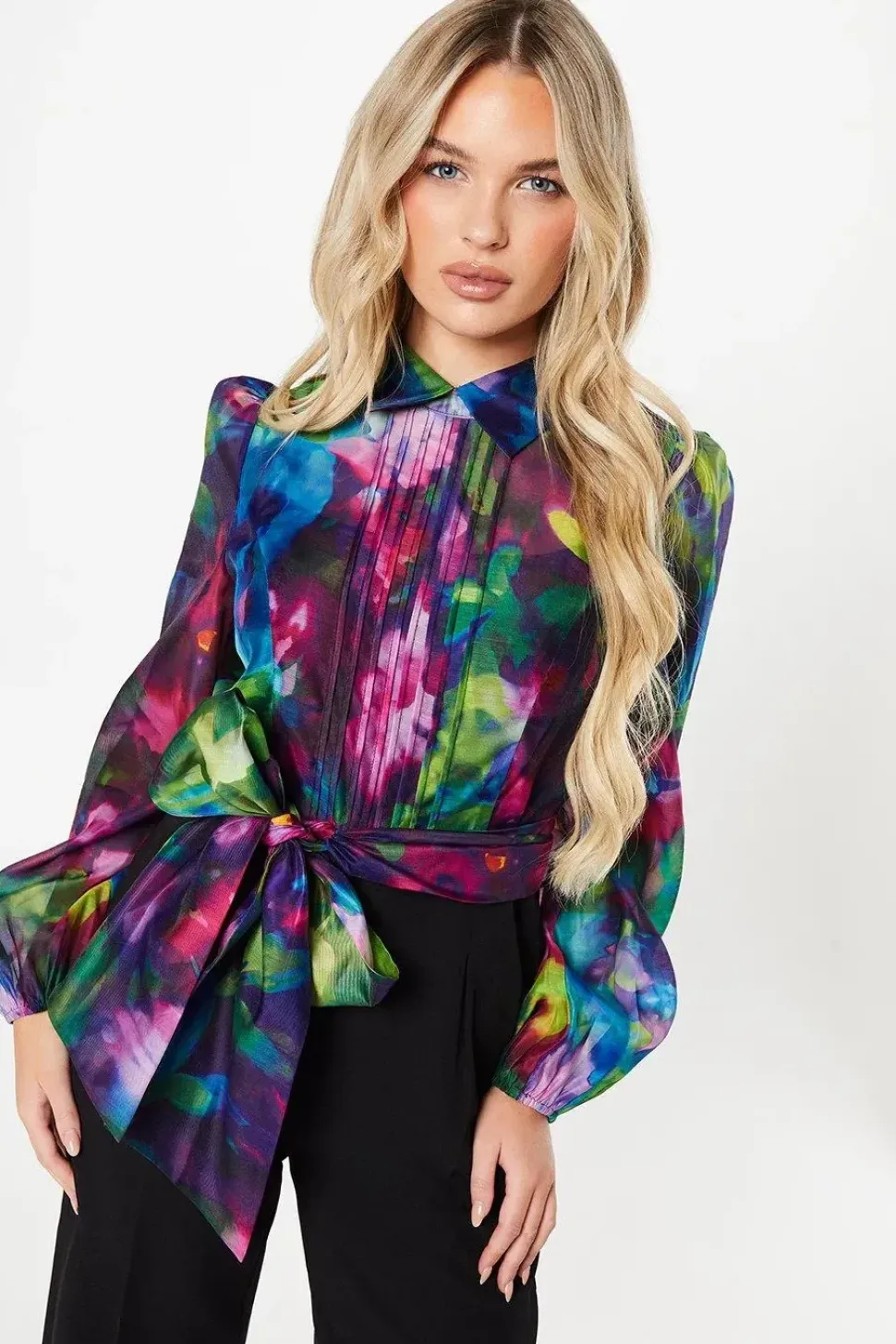 Petite Printed Long Sleeve Wedding Guest Jumpsuit