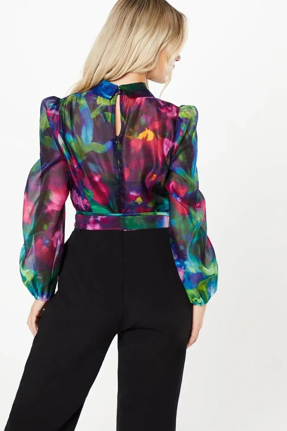 Petite Printed Long Sleeve Wedding Guest Jumpsuit