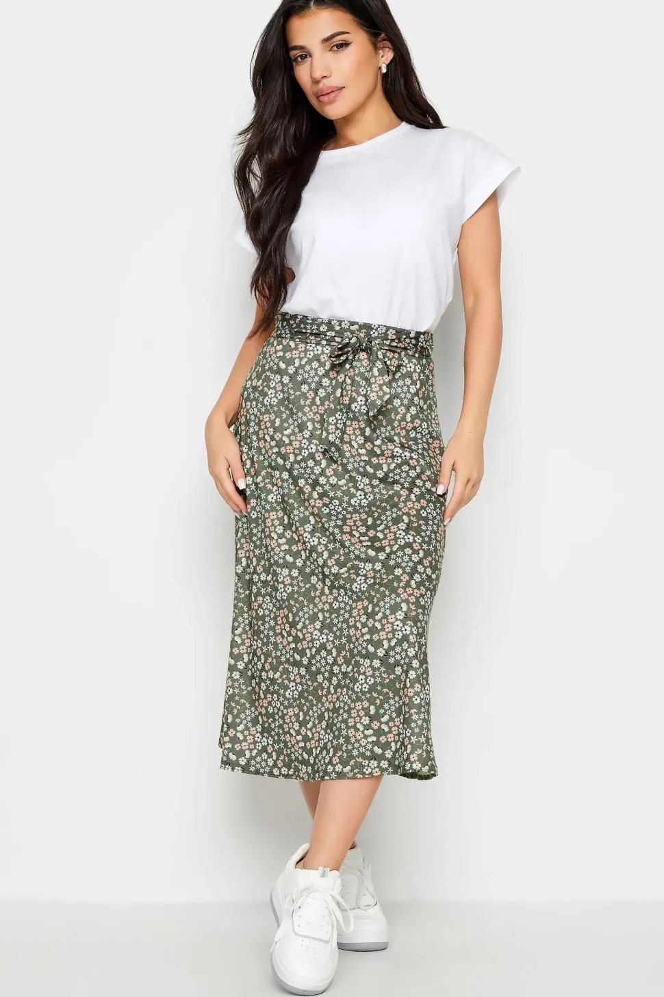 Petite Printed Midi Skirt