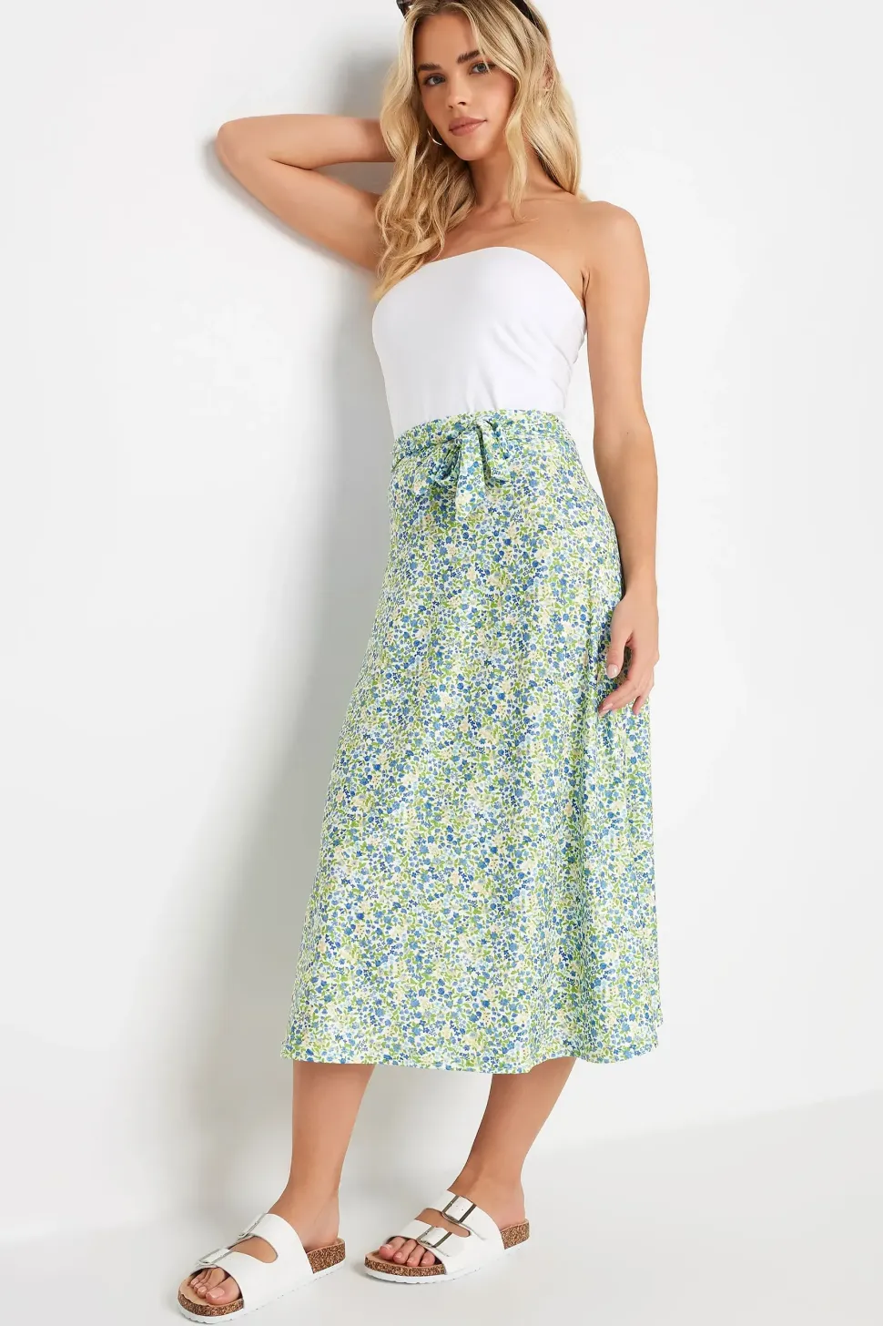 Petite Printed Midi Skirt