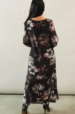 Petite Printed Tie Back Maxi Dress