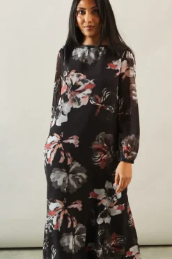 Petite Printed Tie Back Maxi Dress
