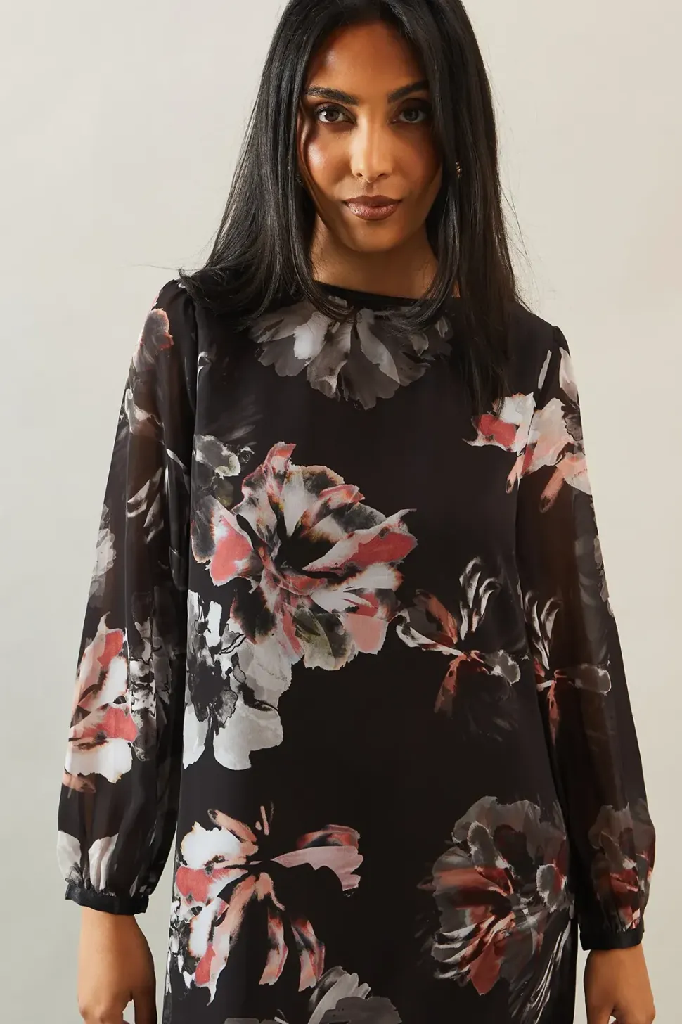 Petite Printed Tie Back Maxi Dress