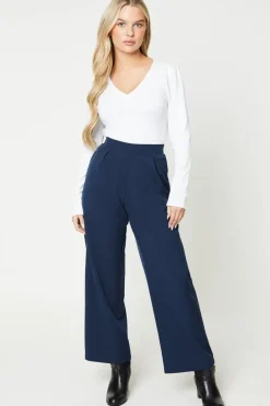 Petite Pull On Wide Leg Trouser