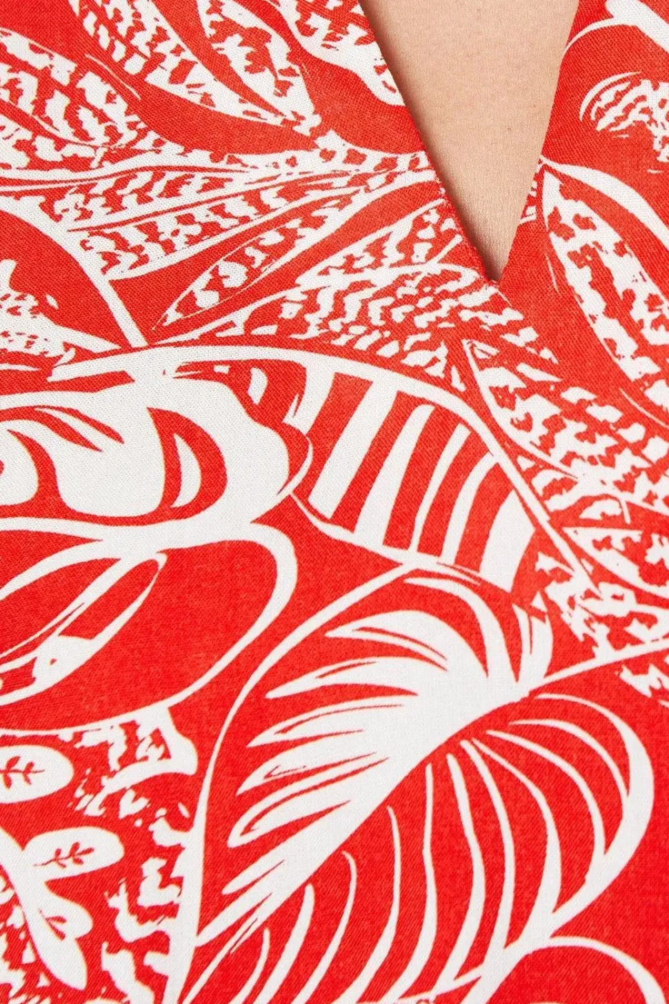 Petite Red Floral Flute Sleeve Blouse