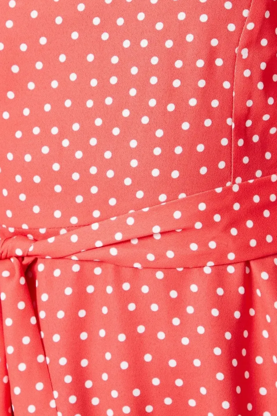 Petite Red Spot Sweetheart Neckline Puff Sleeve Mini Dress