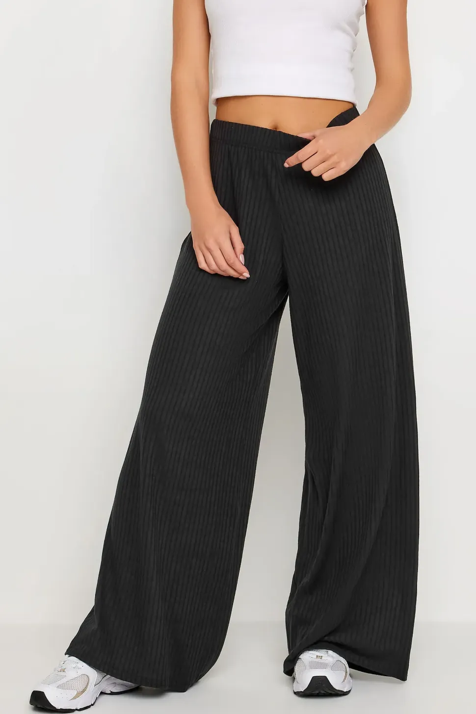 Petite Ribbed Button Detail T-Shirt