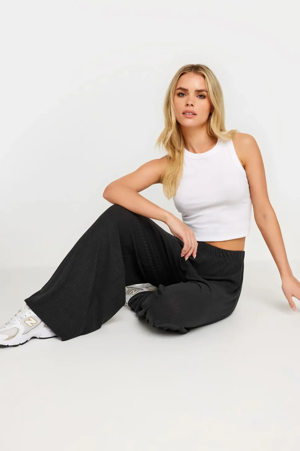 Petite Ribbed Button Detail T-Shirt