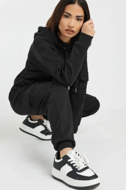 Petite Ribbed Cargo Joggers