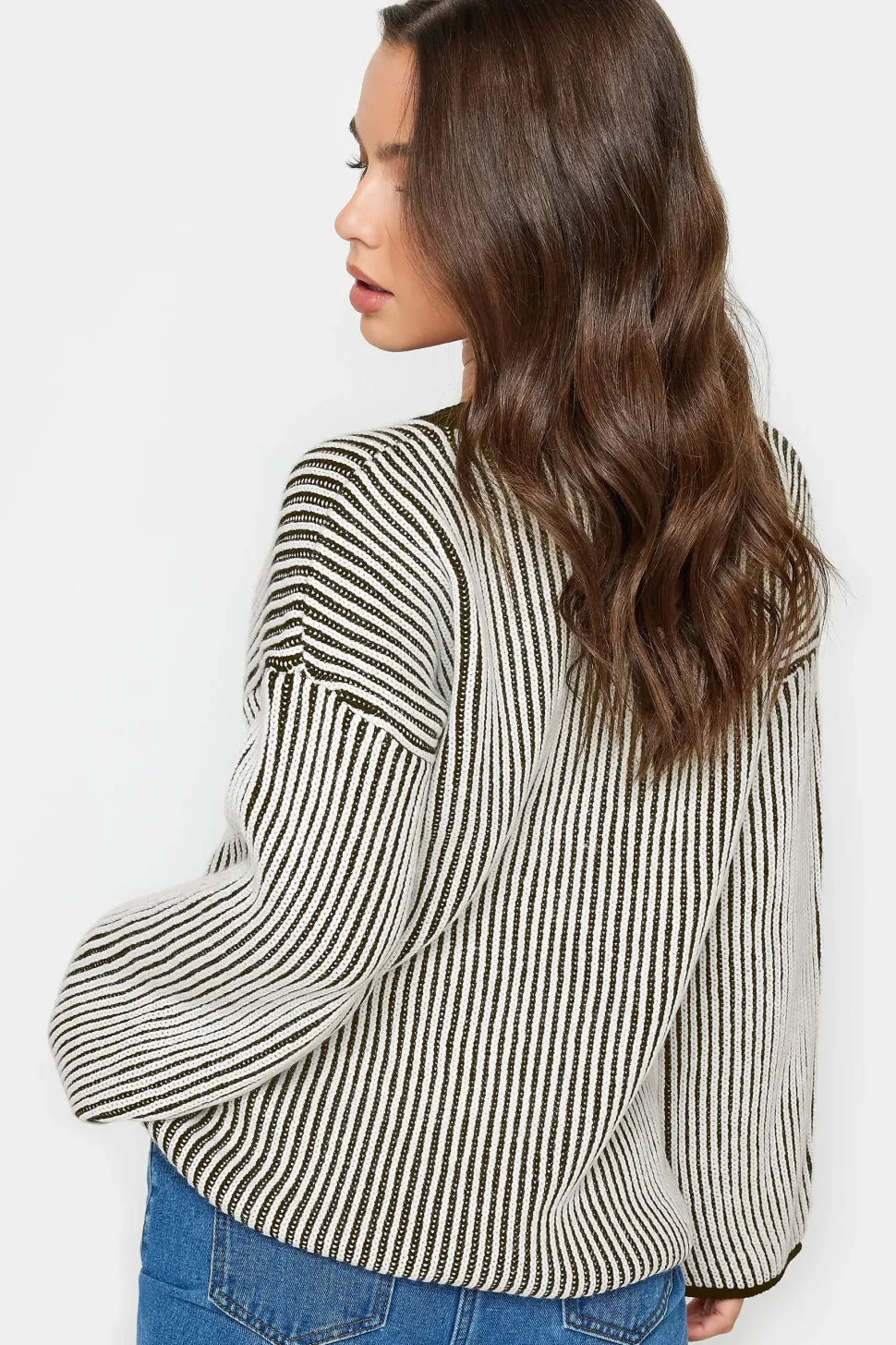 Petite Ribbed Funnel Neck Jumper