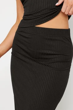 Petite Ribbed Maxi Tube Skirt