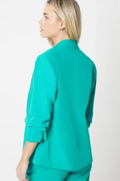 Petite Ruched Sleeve Blazer