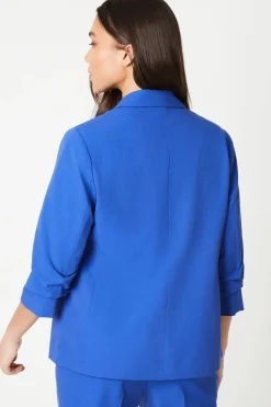 Petite Ruched Sleeve Blazer
