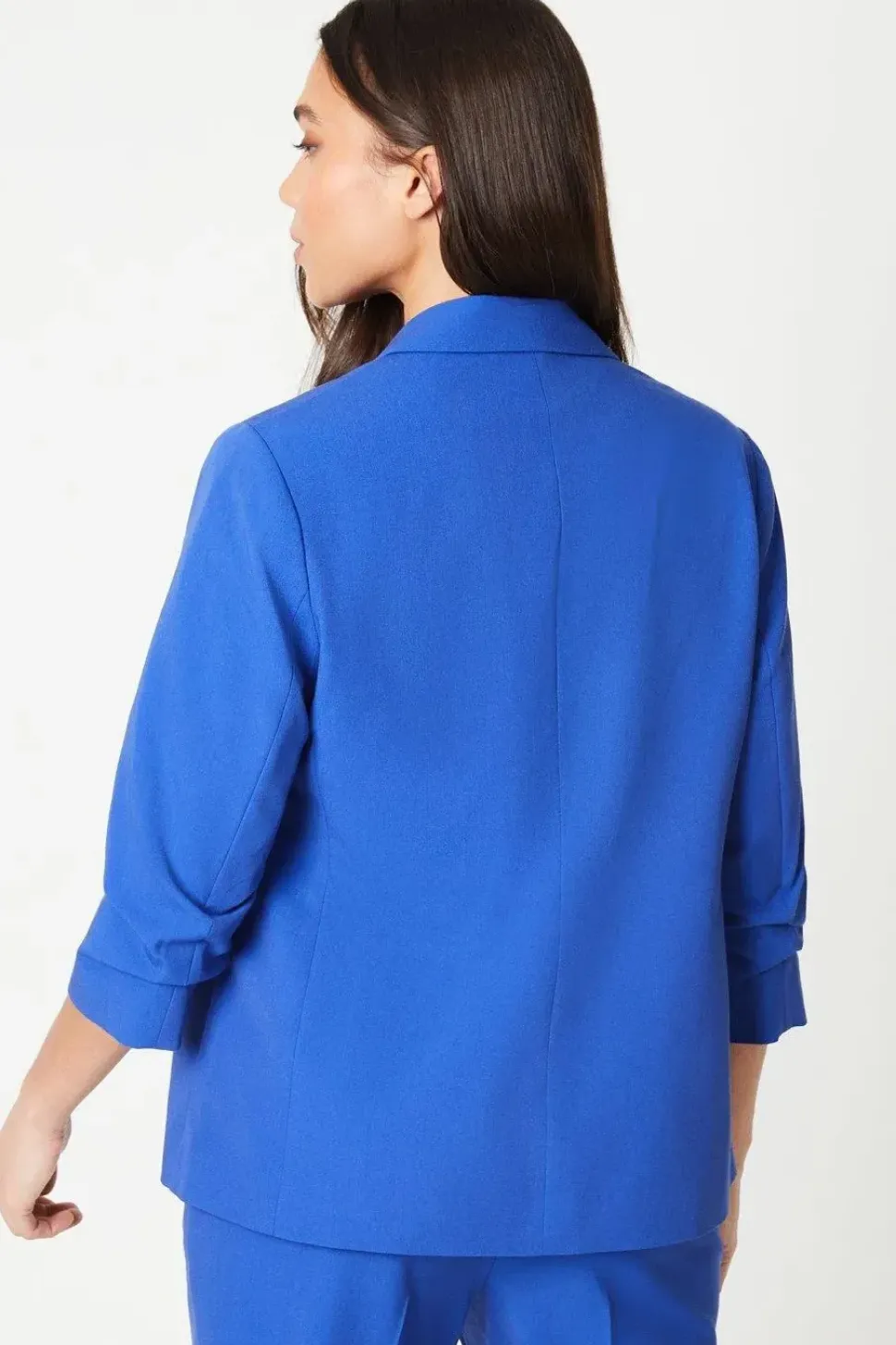 Petite Ruched Sleeve Blazer