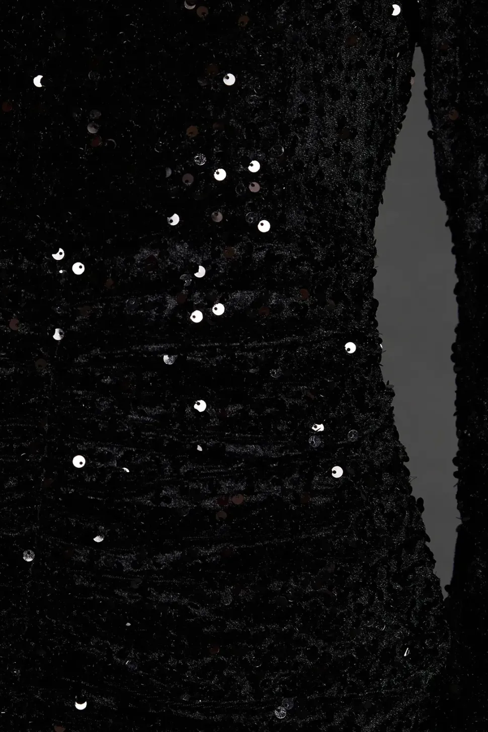 Petite Ruched Velvet Sequin Mini Dress