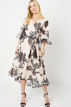 Petite Ruffle Detail Hi Lo Hem Dress