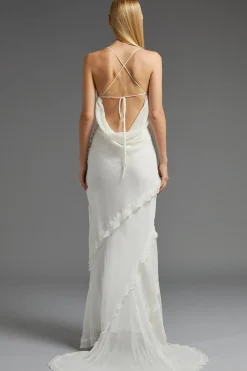 Petite Ruffle Detail Tiered Hem Maxi Dress