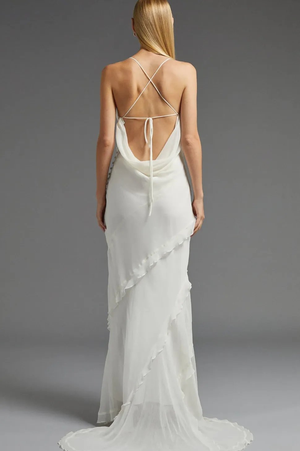 Petite Ruffle Detail Tiered Hem Maxi Dress