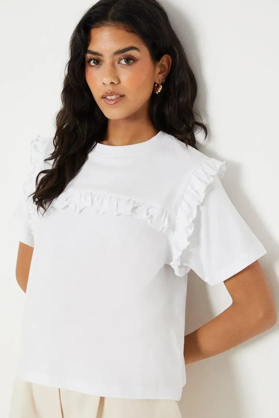 Petite Ruffle Detail Tshirt