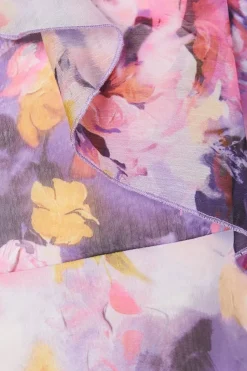 Petite Ruffle Front Chiffon Dress
